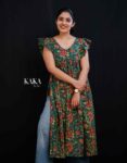 Green Floral Flare Kurthi 5337