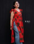 Red Elephant Printed Kurthi 5252