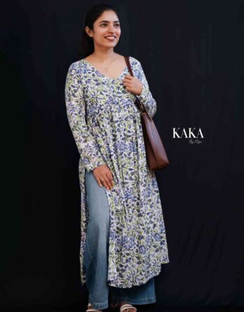 Floral Long Kurthi with Slit