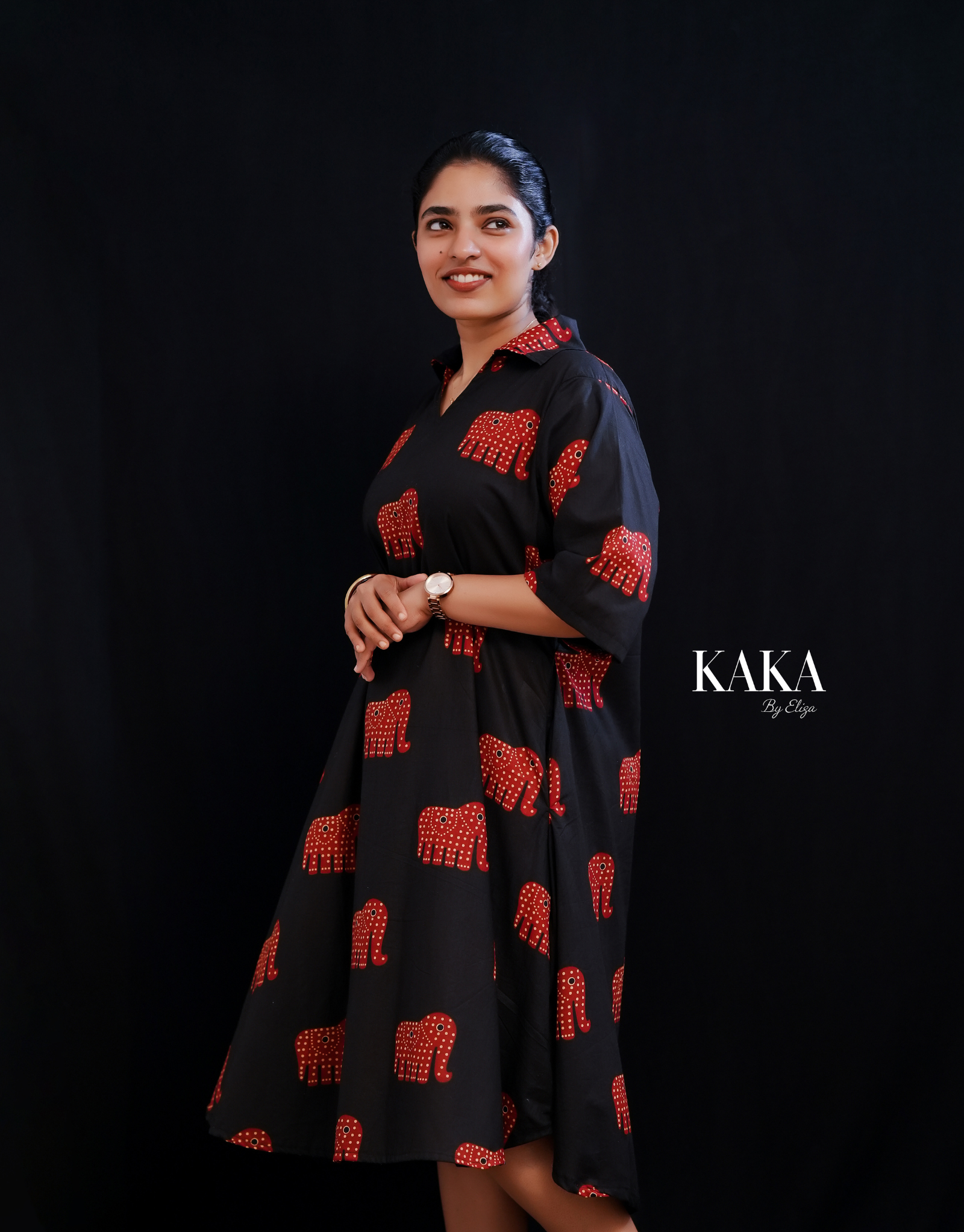 Elephant Print Cotton Dress
