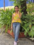 Collar sleev less peplum top
