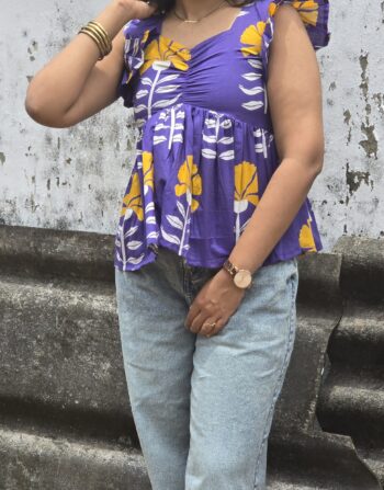 Purple peplum top
