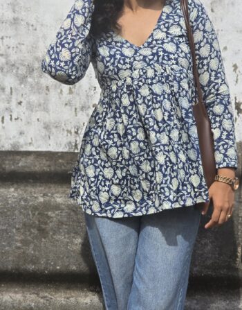 Blue floral top