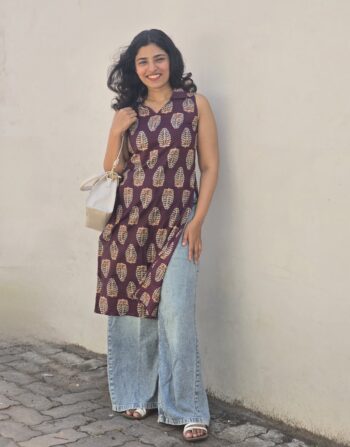 Sleeveless Collar Kurtha 5222