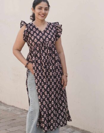 Cocoa Leaf Kurthi 5398