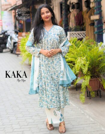 Aqua Floral Kurthi Set 5503