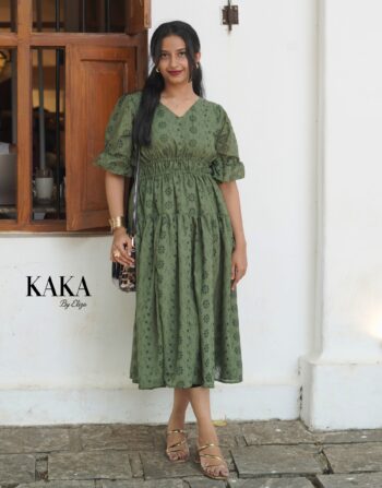 Olive Bloom Dress 5493