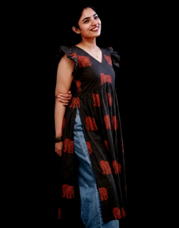 Black Elephant Printed Kurthi 5572